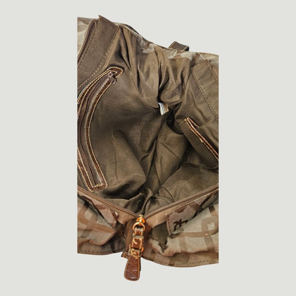 Line Rosetti Brown and Tan Tote Style Purse -- ITEM #3654 - Picture 2 of 7